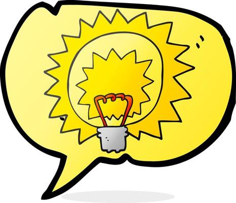 speech bubble cartoon light bulb
