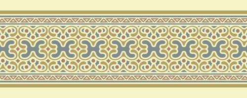 Vintage ornament style ethnic seamless borders vector