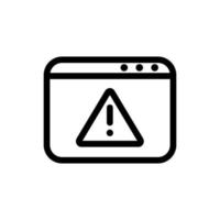 vector de icono de advertencia del navegador. ilustración de símbolo de contorno aislado