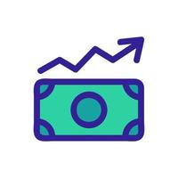 dollar chart icon vector. Isolated contour symbol illustration vector