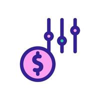Dollar tuning icon vector. Isolated contour symbol illustration vector