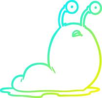 cold gradient line drawing cartoon slug vector