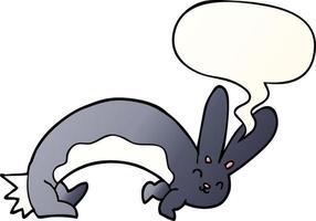 funny cartoon rabbit and speech bubble in smooth gradient style vector