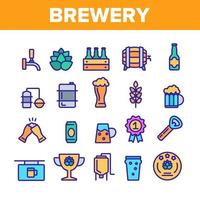 Collection Beer Brewery Elements Vector Icons Set