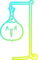 cold gradient line drawing happy cartoon science experiment vector