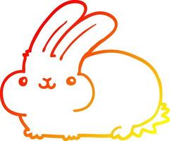 warm gradient line drawing cartoon rabbit vector