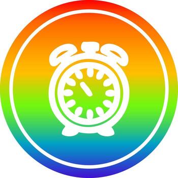 alarm clock circular in rainbow spectrum vector