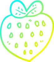 cold gradient line drawing cartoon strawberry fr vector