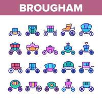 iconos de elementos de colección brougham establecer vector