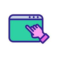 Browser hand icon vector. Isolated contour symbol illustration vector