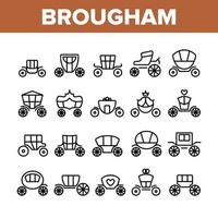 iconos de elementos de colección brougham establecer vector