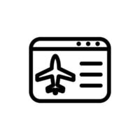 Plane icon vector airfares. Isolated contour symbol illustration