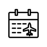 Schedule plane icon vector. Isolated contour symbol illustration vector