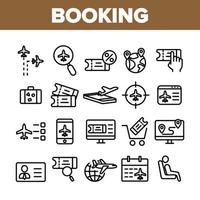 Booking Trip Collection Elements Icons Set Vector