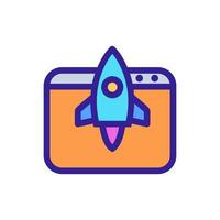 Browser speed rocket icon vector. Isolated contour symbol illustration vector