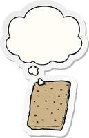 cartoon flapjack and thought bubble as a printed sticker vector