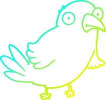 cold gradient line drawing cartoon bird vector