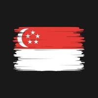 vector de pincel de bandera de singapur. bandera nacional