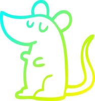 cold gradient line drawing cartoon mouse vector