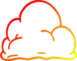 warm gradient line drawing cartoon fluffy white clouds vector