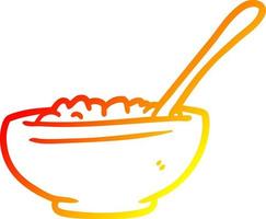 warm gradient line drawing bowl of rice vector