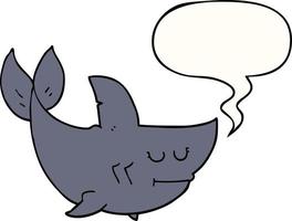 cartoon shark and speech bubble vector