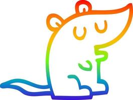 rainbow gradient line drawing cartoon mouse vector