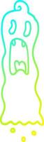 cold gradient line drawing cartoon spooky ghost vector