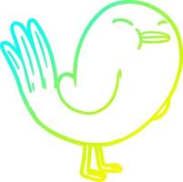 cold gradient line drawing cartoon bird vector