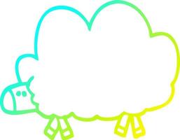 cold gradient line drawing cartoon black sheep vector