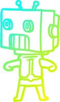 cold gradient line drawing cartoon robot vector