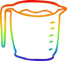 jarra de dibujos animados de dibujo de línea de gradiente de arco iris vector