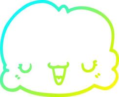 cold gradient line drawing cute cartoon cloud vector