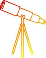 warm gradient line drawing cartoon telescope vector