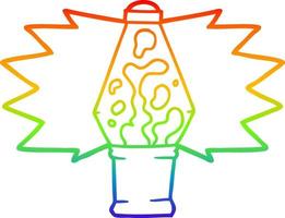 rainbow gradient line drawing cartoon lava lamp vector
