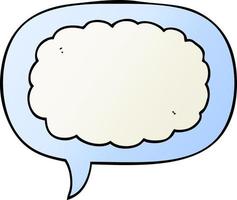 cartoon cloud and speech bubble in smooth gradient style vector