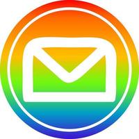 envelope letter circular in rainbow spectrum vector