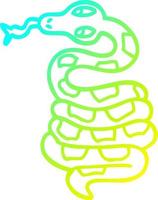 cold gradient line drawing cartoon poisonous snake vector