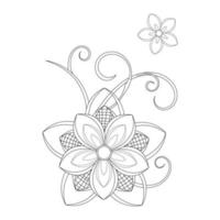 Flower line art, Floral Illustration vector