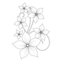 Flower line art, Floral Illustration vector