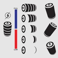 Battery vector icon, charge symbol. Simple, flat design for web or mobile app
