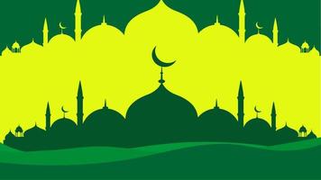 fondo islámico verde árabe mejor elegante para ramadan kareem eid mubarak diseño de plantilla de banner de tarjeta de felicitación con área de espacio de copia vector