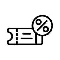 ticket percentage icon vector. Isolated contour symbol illustration vector