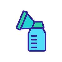 mechanical suction cup with measuring bottle icon vector outline illustration