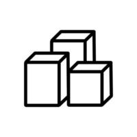 cardboard box icon vector. Isolated contour symbol illustration vector