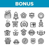 conjunto de iconos de elementos de colección de lealtad de bonificación vector