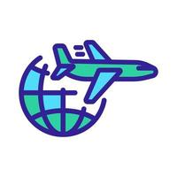 Plane Planet Icon Vector. Isolated contour symbol illustration vector