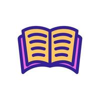 Open book on the table icon vector. Isolated contour symbol illustration vector