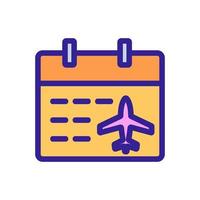 Schedule plane icon vector. Isolated contour symbol illustration vector