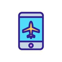 Plane phone icon vector. Isolated contour symbol illustration vector